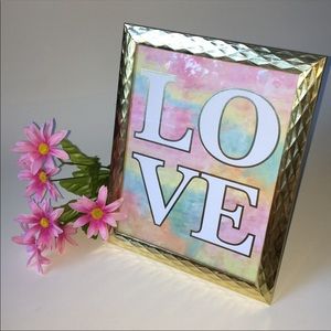 LOVE Gold Picture Frame Home Decor Art 8x10 Art